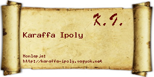 Karaffa Ipoly névjegykártya
